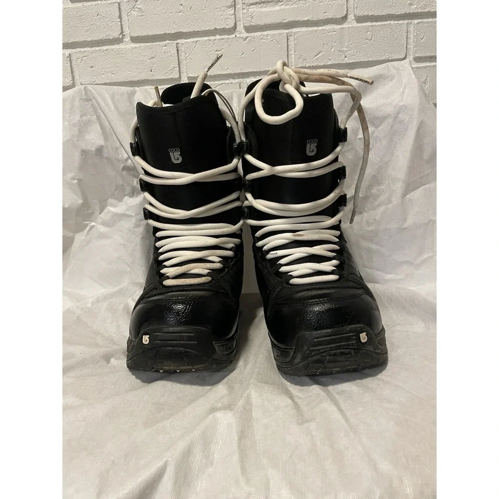Burton Coco Women's Snowboard Boots Size 9 Black White Lace